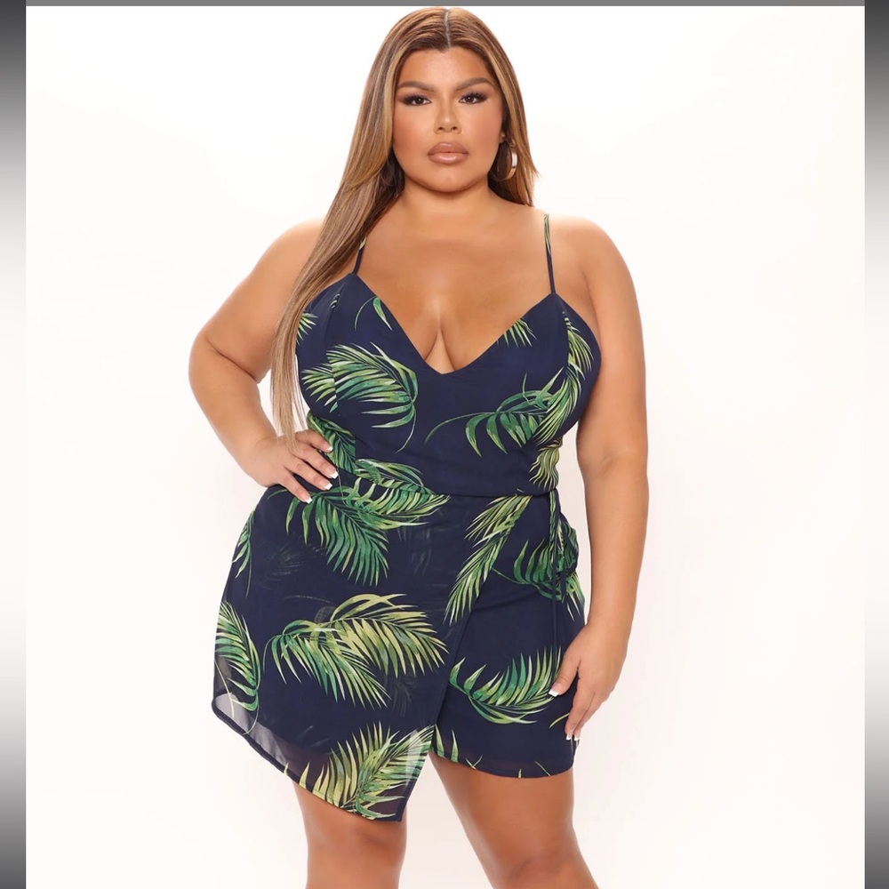 Tropical Romper- Navy Combo
